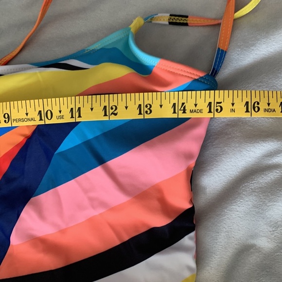 Jantzen size medium one piece colorful abstract ruched swimsuit NWT - Picture 4 of 6